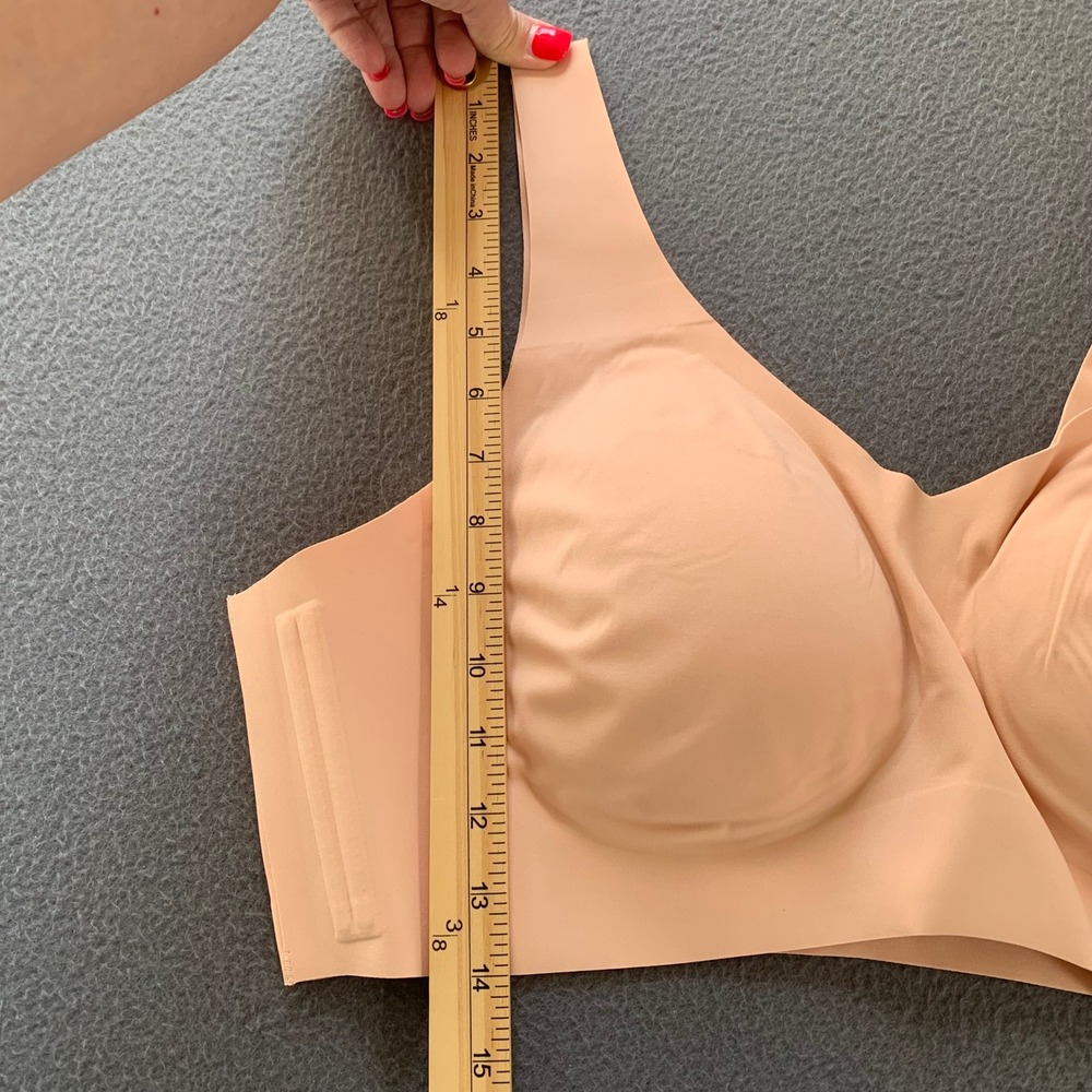 NWT Honeylove V Neck Bra Rose Tan Size 3X Nude Wire Free Comfort Removable Pads - Picture 7 of 7